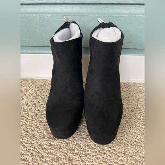 Jessica Simpson NWOB black suede platform booties 5 inch boots going out 9.5 - Picture 3 of 10